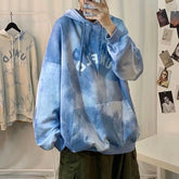 Hearujoy Tie Dye Hooded Sweatshirt Men's Loose Casual Korean Style Trendy Design Sense Niche Long Sleeved Top Letter Printed Jacket